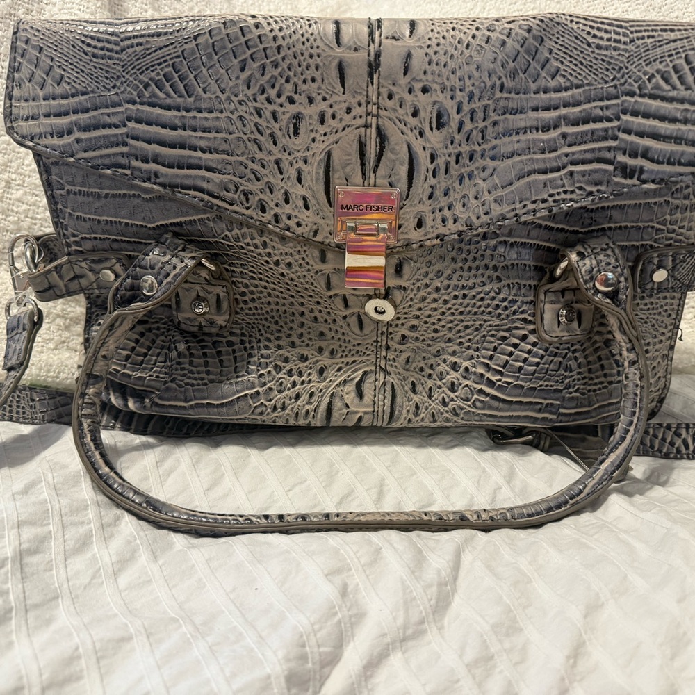 Marc Fisher Gray Crocodile Bag